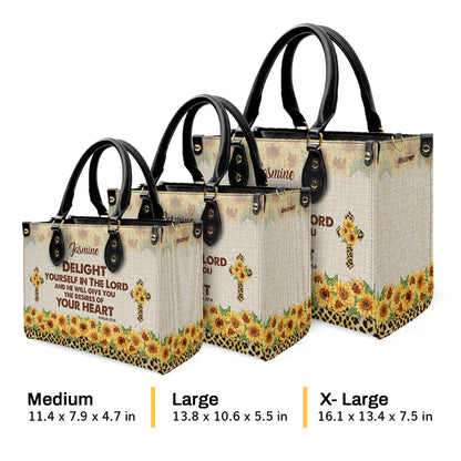 Psalm 37:4 - Personalized Leather Handbag GMJSLB200094