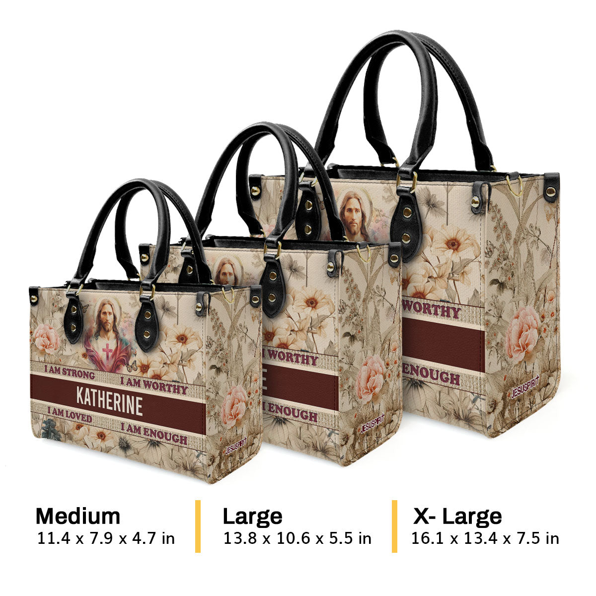 I Am Enough - Personalized Leather Handbag - Gift for Women GMJSLB200013