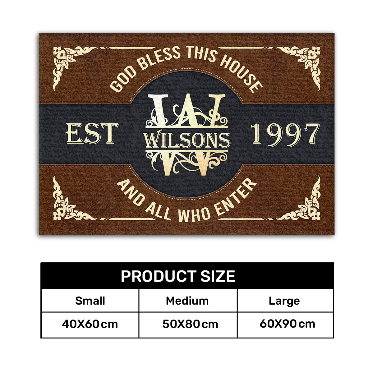 God Bless This House - Personalized Doormat - Christian Home Decor GDMJS10094