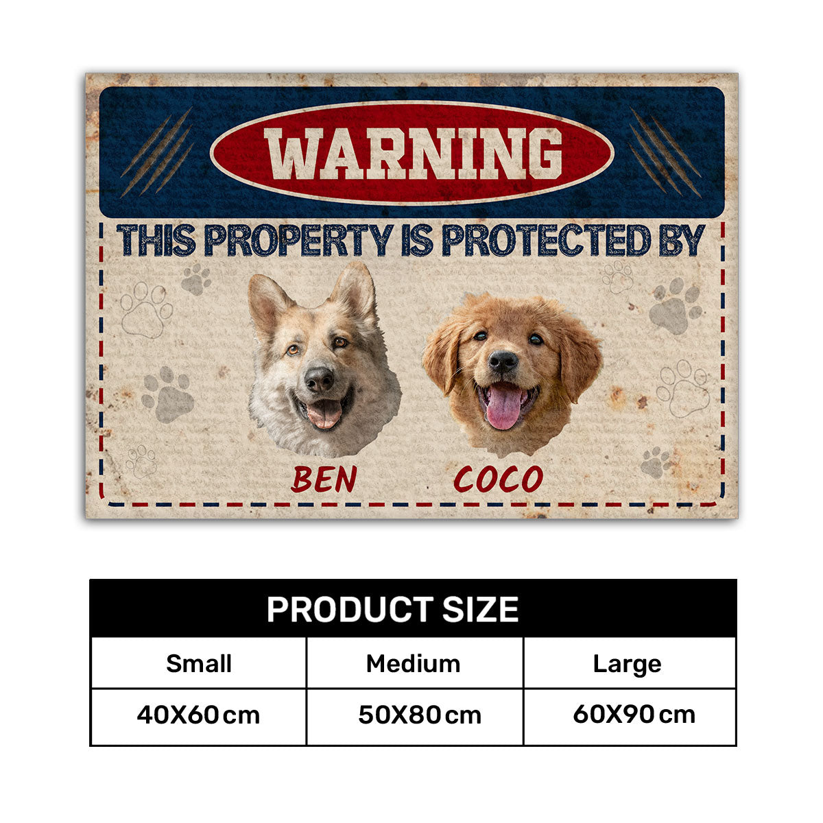 Warning This Property Is Protected - Personalized Doormat GDMJS10091