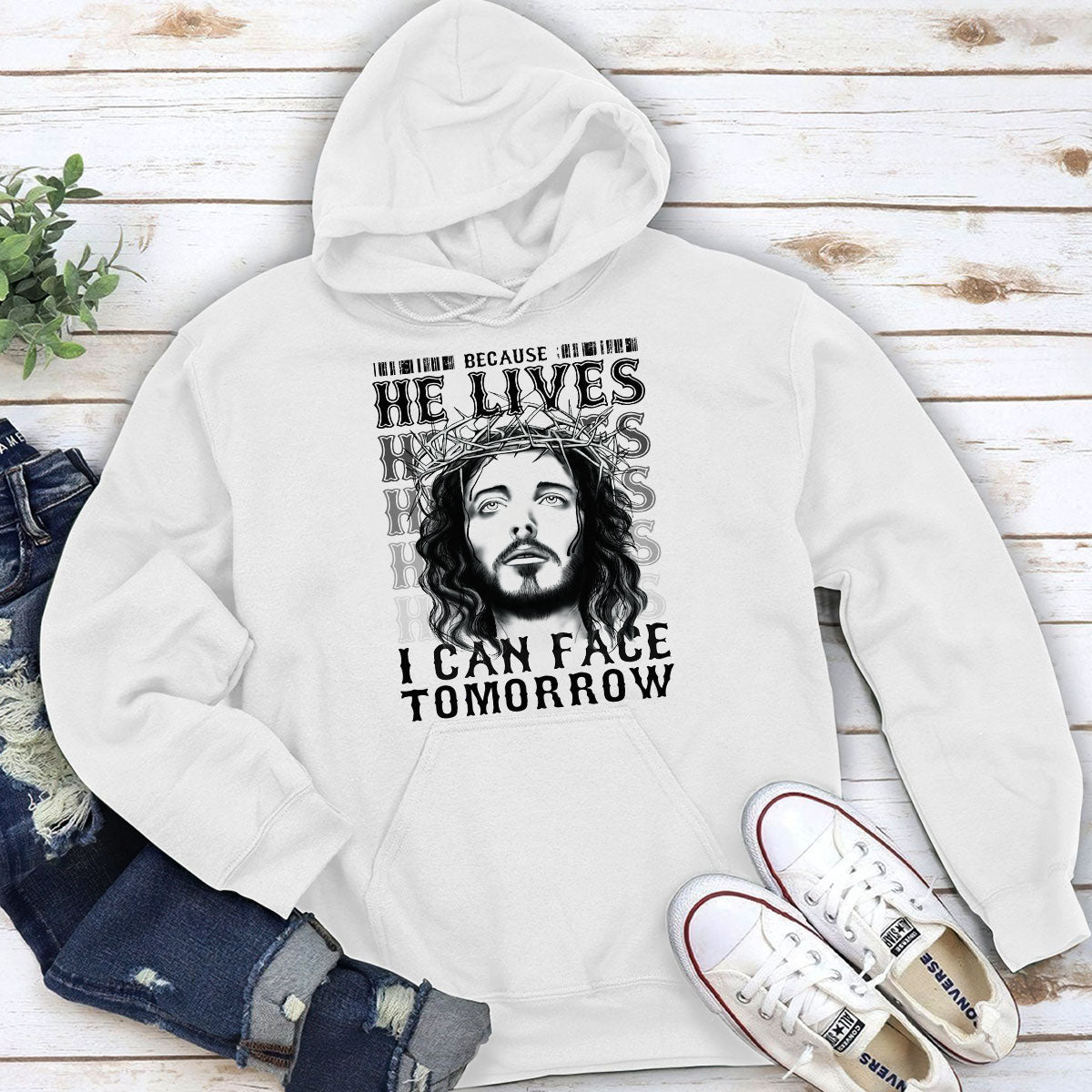 Because He Lives - Unisex Hoodie Christian Inspirational Apparel