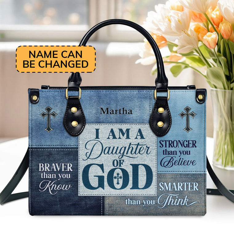 Daughter Of God - Leather Handbag - Personalized Gift for Daughter GMJSLB200016