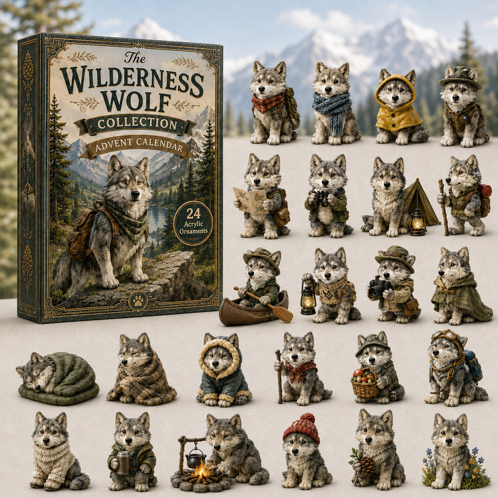 Wilderness Wolf Advent Calendar 2026 - 24-Day Festive Countdown, Acrylic Charms Blind Box - Gift For Wolf Lovers AC0TH048 - AT000036