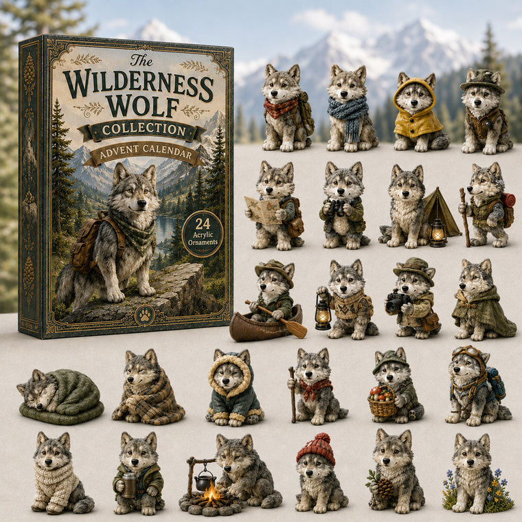 Wilderness Wolf Advent Calendar 2026 - 24-Day Festive Countdown, Acrylic Charms Blind Box - Gift For Wolf Lovers AC0TH048 - AT000036