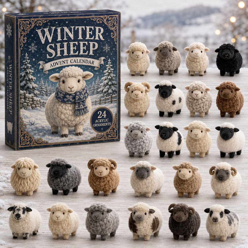 Winter Sheep Advent Calendar 2026 - 24-Day Festive Countdown, Acrylic Charms Blind Box - Gift For Farm Lovers AC0TM020 - AT000002