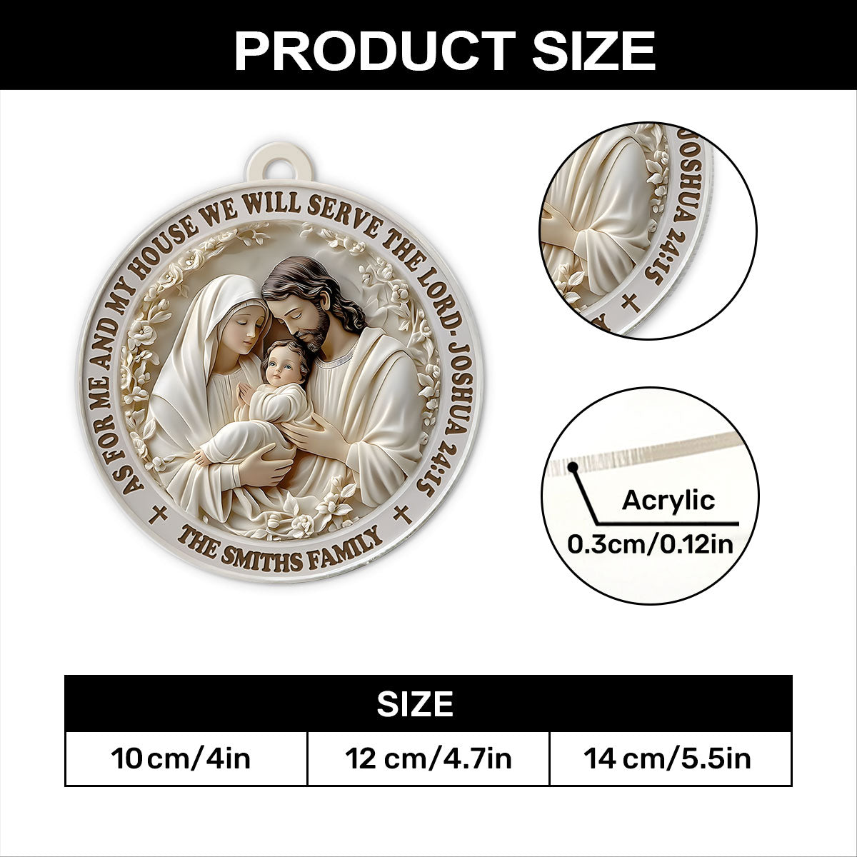 Serve The Lord - Personalized Acrylic Ornament - Christian Home Decor GOJS10158