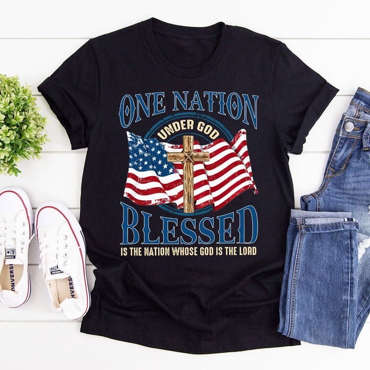 Blessed Is The Nation Whose God Is The Lord - Christian Unisex T-shirt GMJSTS200144