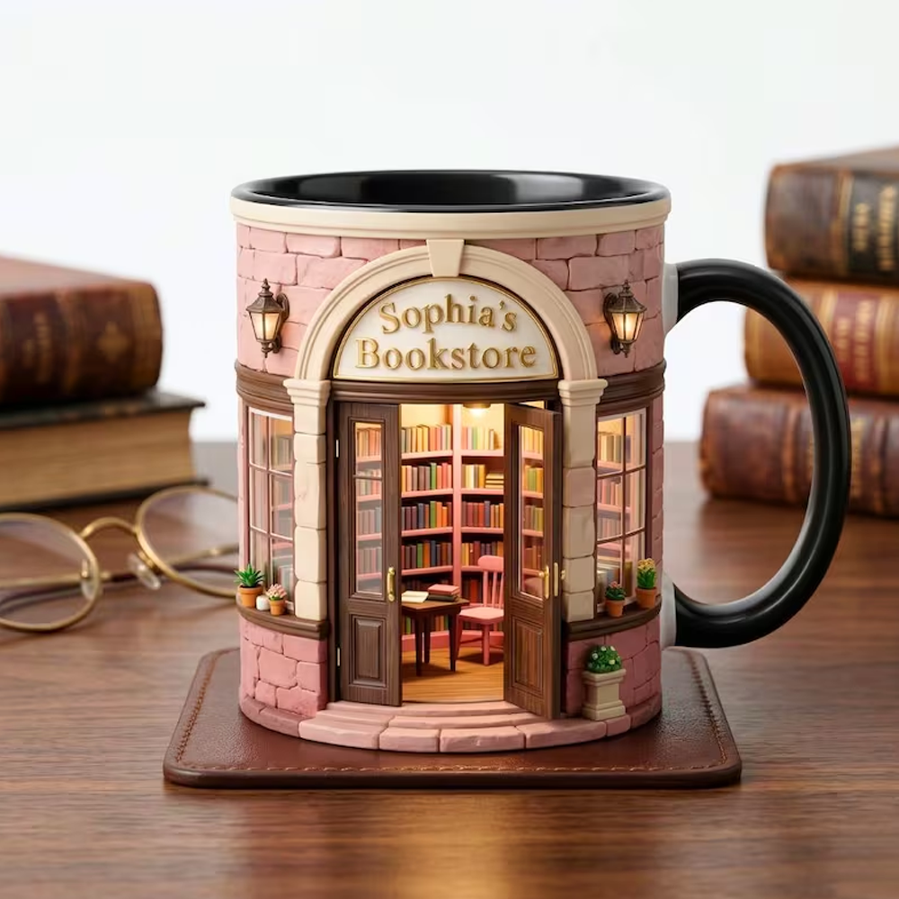 Custom Bookstore Mug - Personalized Coffee Mug - Book Lover Gifts TC100042