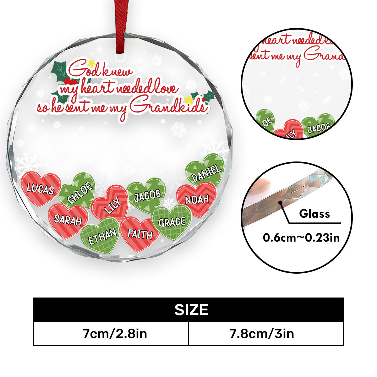 God Knew My Heart Needed Love - Personalized Glass Ornament GOJS10285