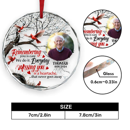 Missing You Is A Heartache - Personalized Glass Ornament GOJS10244