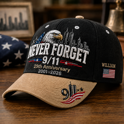 Retro 9.11 Never Forget - Personalized Classic Cap - Gift For Veterans, Firefighters, Police Officer TC100006