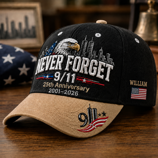 Retro 9.11 Never Forget - Personalized Classic Cap - Gift For Veterans, Firefighters, Police Officer TC100006