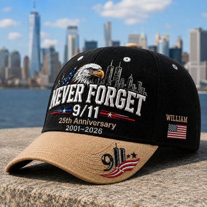 Retro 9.11 Never Forget - Personalized Classic Cap - Gift For Veterans, Firefighters, Police Officer TC100006