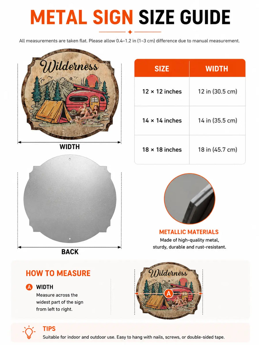 Size guide — Deadly Mechanic Metal Sign - Personalized Gifts For Mechanic TC100040