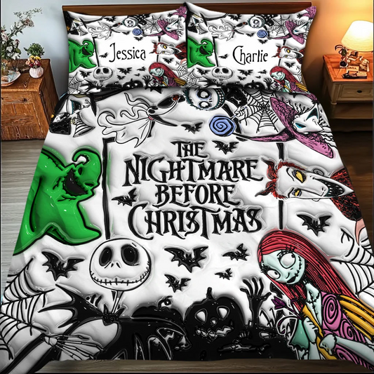 Spooky Gothic Christmas - Personalized Quilted Bedding Set VT100085