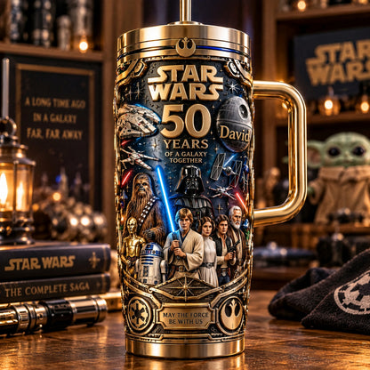 50th Anniversary Galaxy Warrior - Personalized 40oz Tumbler With Handle KN100274