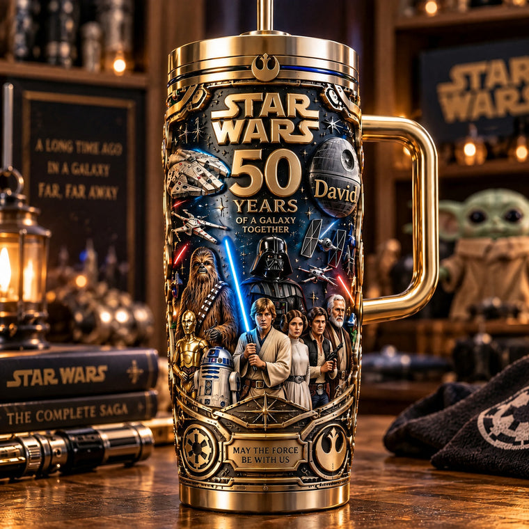 50th Anniversary Galaxy Warrior - Personalized 40oz Tumbler With Handle KN100274