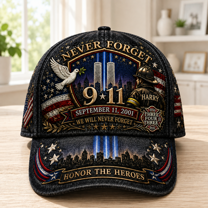 September 11 Never Forget United We Stand American Flag - Personalized Classic Cap TC100022