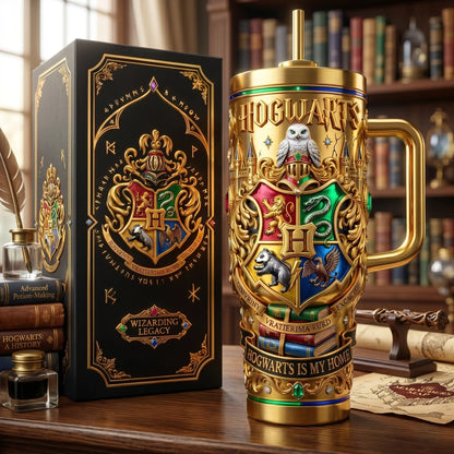 Wizard And Witch School Is My Home 25th Anniversary - Personalized 40oz Tumbler With Handle TC100128