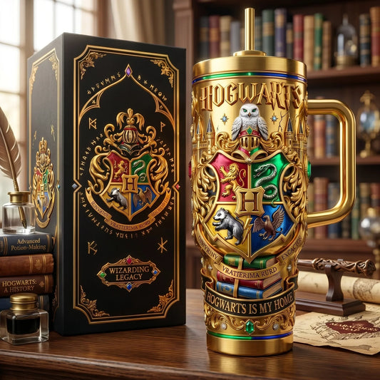 Wizard And Witch School Is My Home 25th Anniversary - Personalized 40oz Tumbler With Handle TC100128