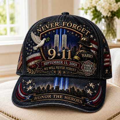 September 11 Never Forget United We Stand American Flag - Personalized Classic Cap TC100022