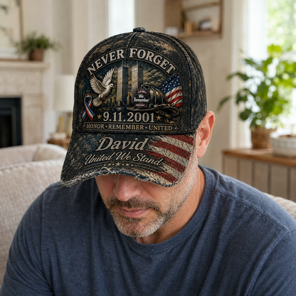 September 11 Never Forget United We Stand American Flag - Personalized Classic Cap TC100023