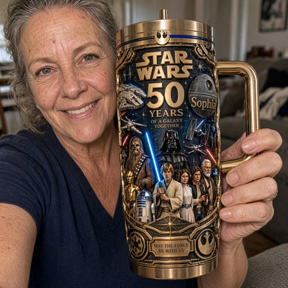 50th Anniversary Galaxy Warrior - Personalized 40oz Tumbler With Handle KN100274