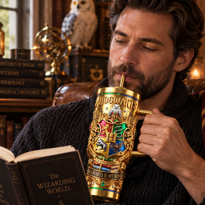 Wizard And Witch School Is My Home 25th Anniversary - Personalized 40oz Tumbler With Handle TC100128