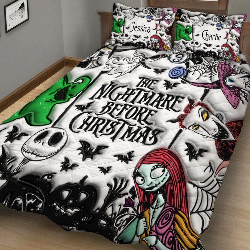 Spooky Gothic Christmas - Personalized Quilted Bedding Set VT100085
