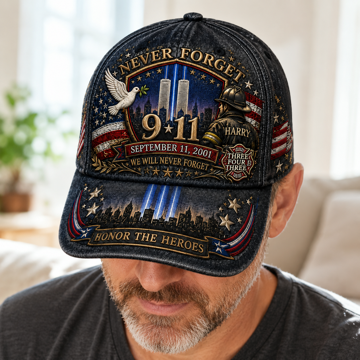 September 11 Never Forget United We Stand American Flag - Personalized Classic Cap TC100022