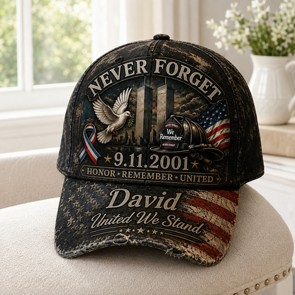 September 11 Never Forget United We Stand American Flag - Personalized Classic Cap TC100023