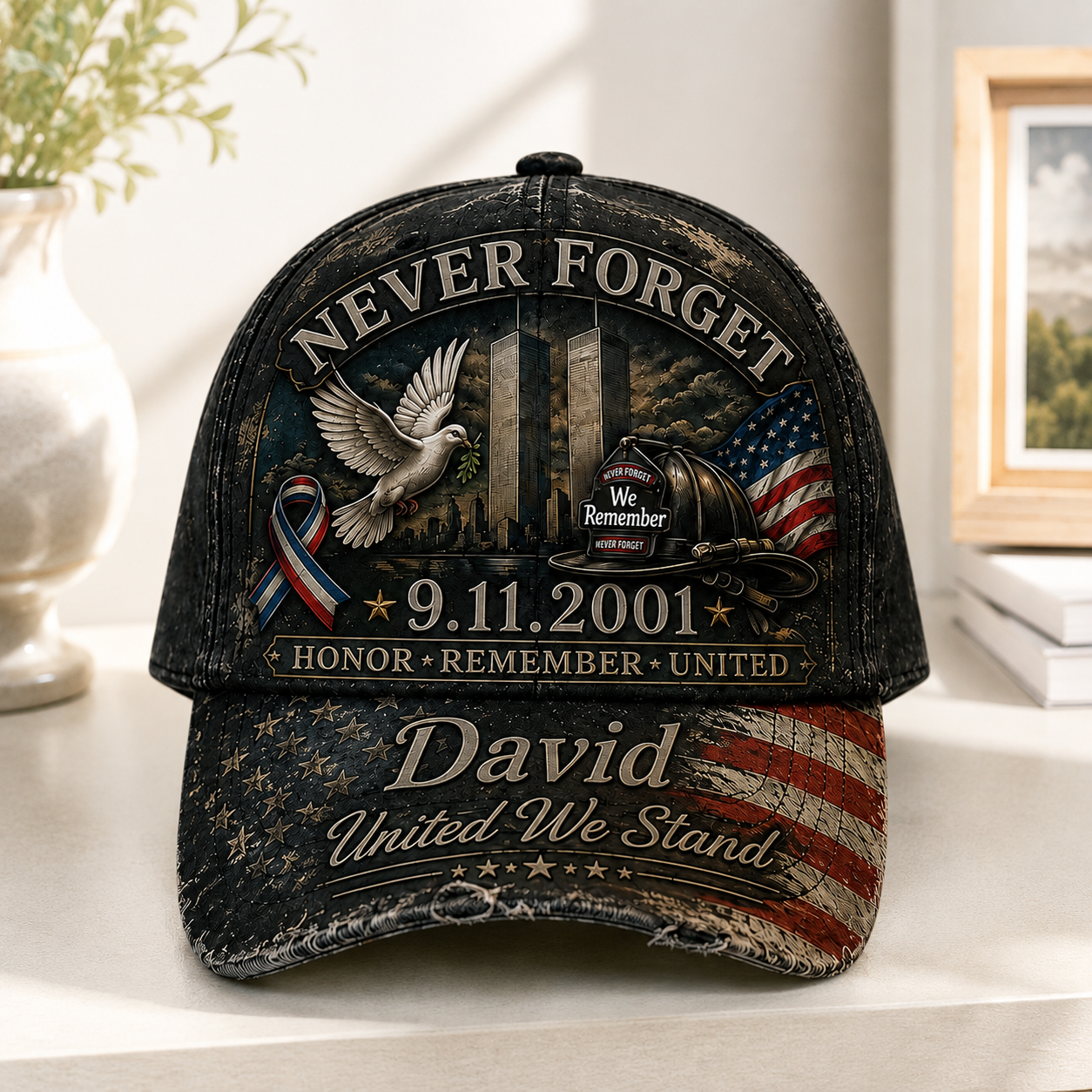 September 11 Never Forget United We Stand American Flag - Personalized Classic Cap TC100023