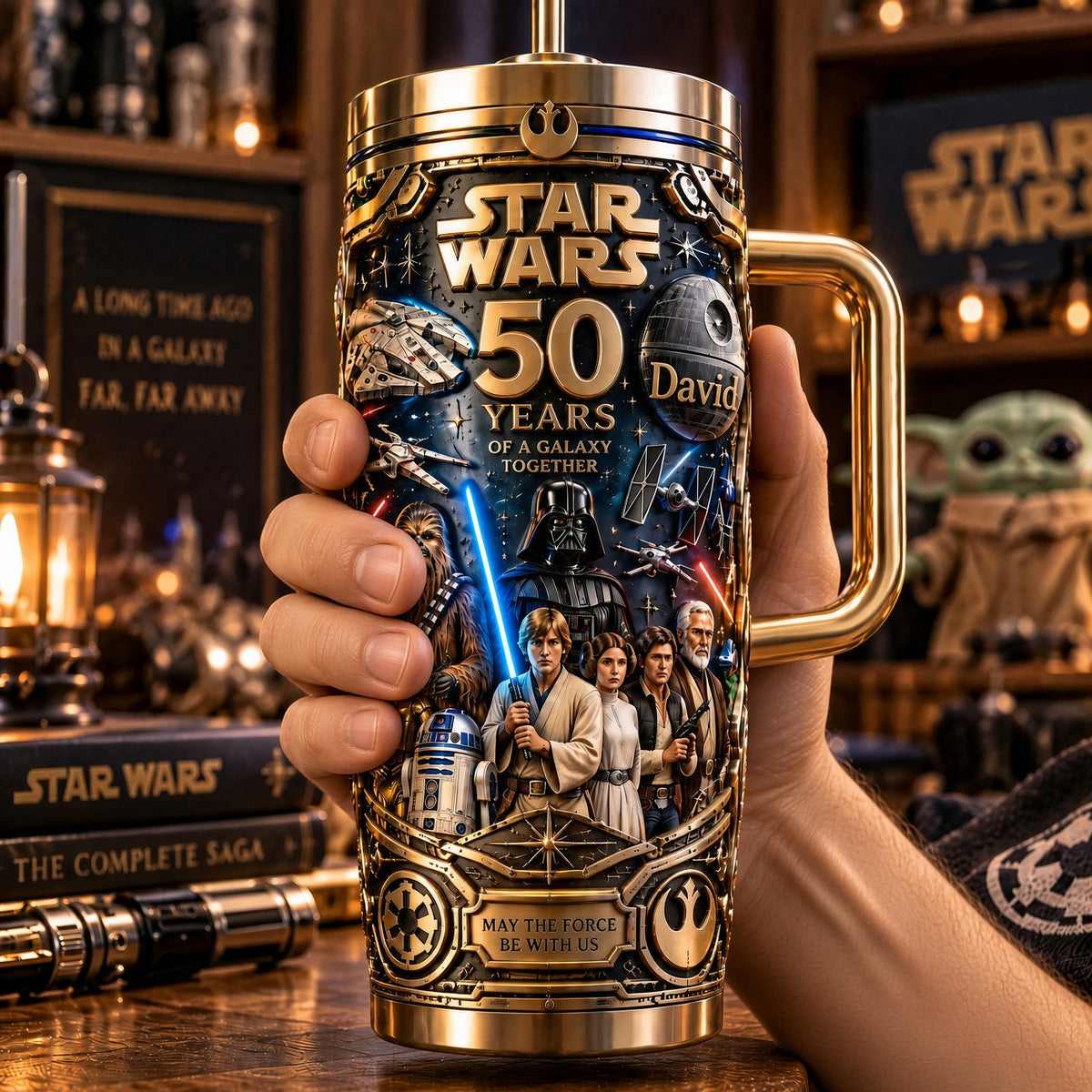 50th Anniversary Galaxy Warrior - Personalized 40oz Tumbler With Handle KN100274