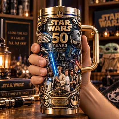 50th Anniversary Galaxy Warrior - Personalized 40oz Tumbler With Handle KN100274