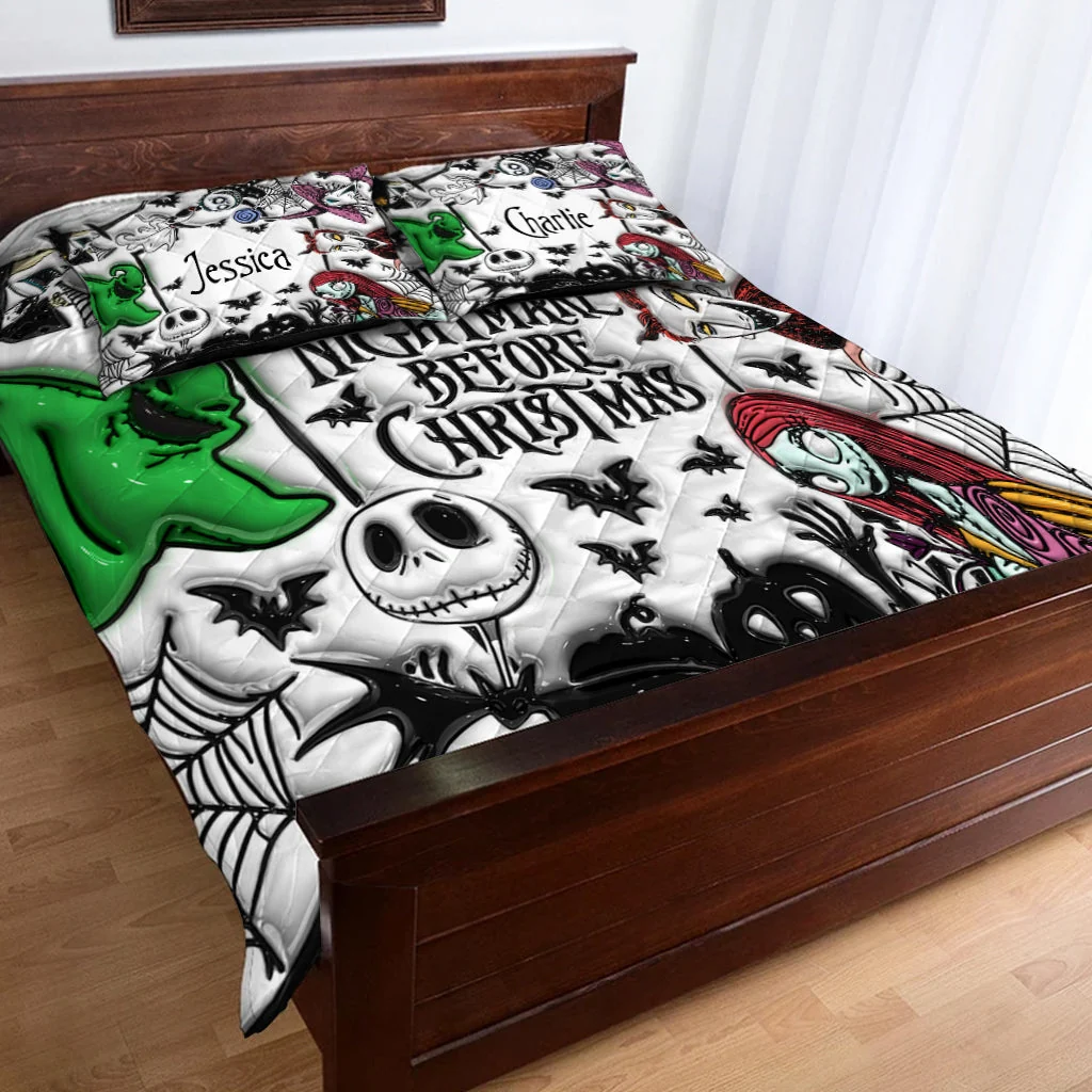 Spooky Gothic Christmas - Personalized Quilted Bedding Set VT100085