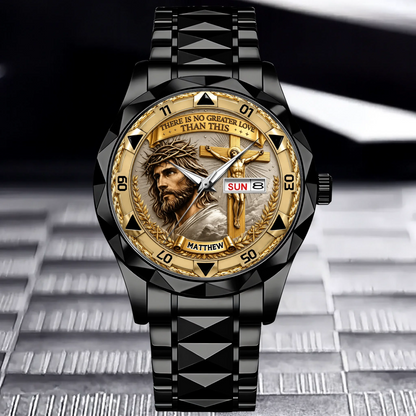 Jesus Christ Crucifix Watch – Christian Faith Gift for Men & Families - Personalized Men's Wrist Watch VT100031