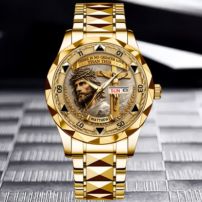Jesus Christ Crucifix Watch – Christian Faith Gift for Men & Families - Personalized Men's Wrist Watch VT100031