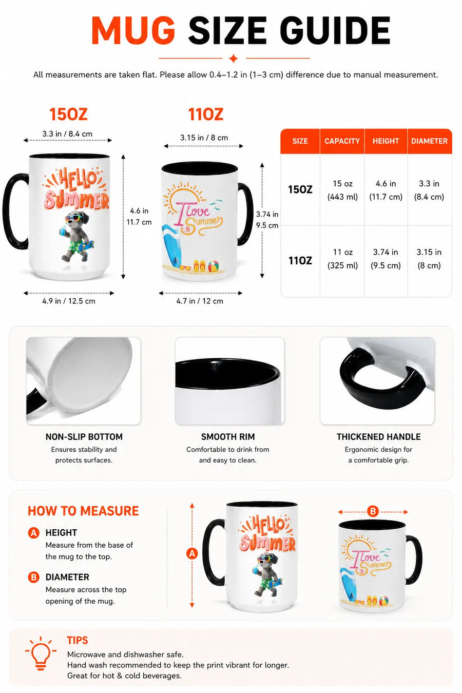 Size guide — Ancient Ancestral Witch - Personalized Mug TC100055