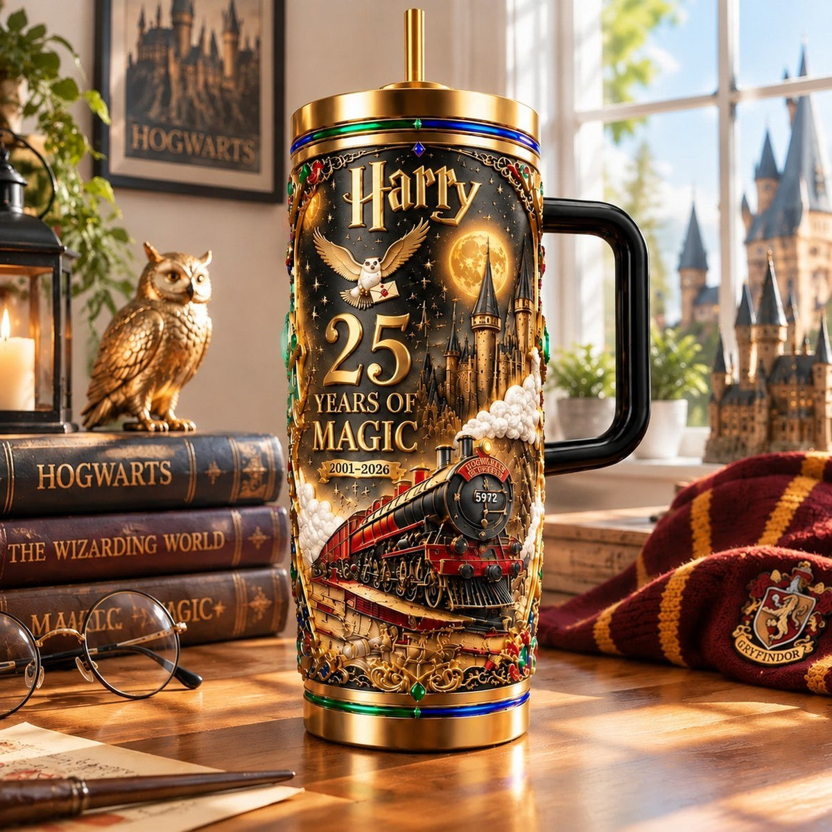 Wizard And Witch 25 Years Of Magic - Personalized 40oz Tumbler With Handle TC100105