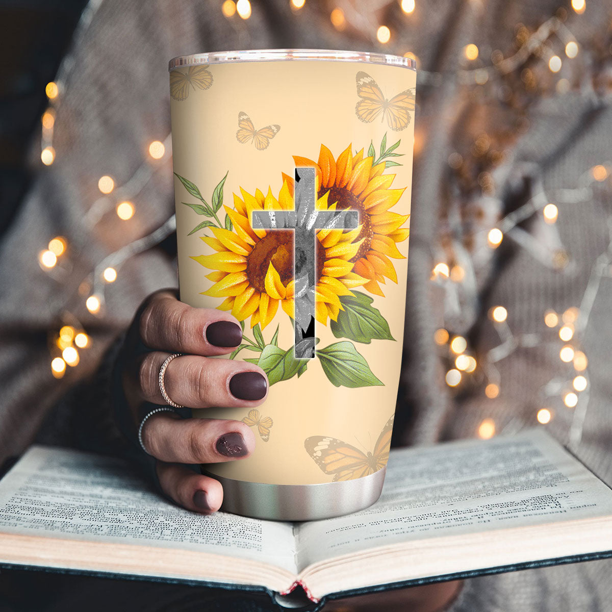 Walk By Faith - Inspirational Floral Stainless Steel Tumbler