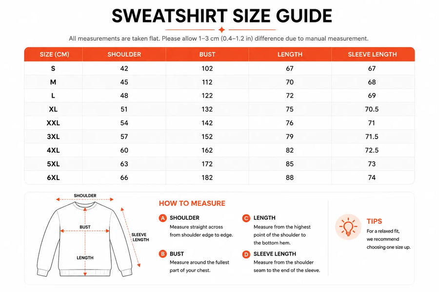 Size guide — Midnight Desert Witch Ride - Personalized 3D Shirt VT100070