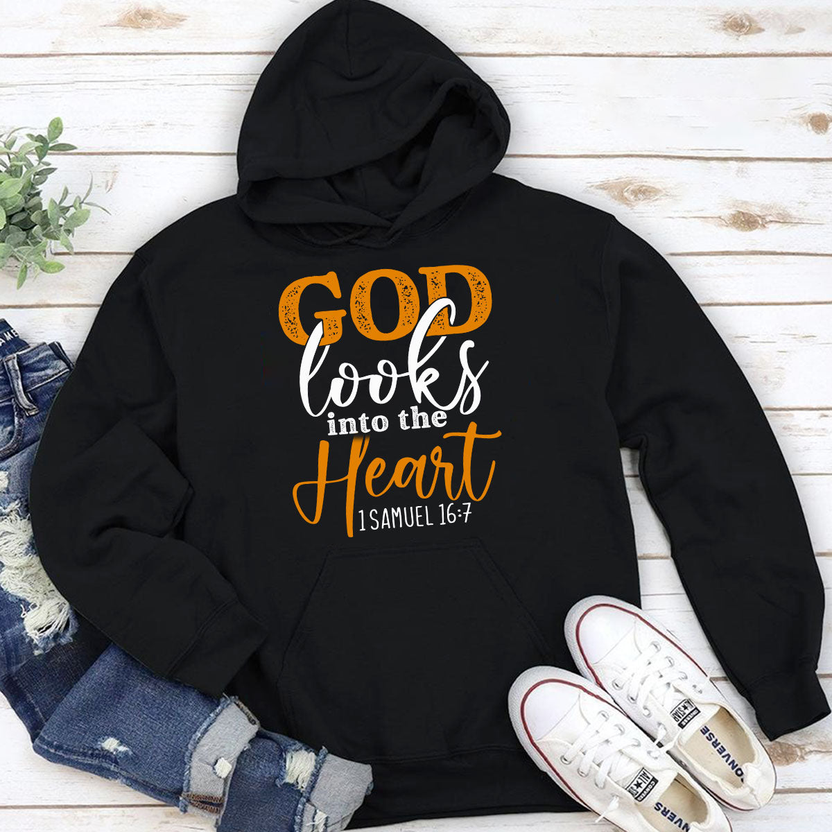 God Looks Into The Heart - Christian Unisex Hoodie