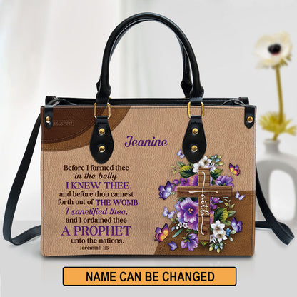 Jeremiah 1:5 - Personalized Leather Handbag GMJSLB200093