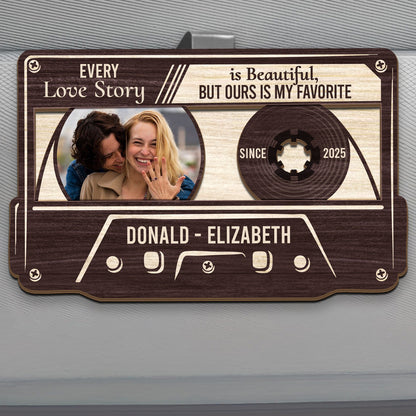 Every Love Story Is Beautiful - Personalized Car Visor Clip