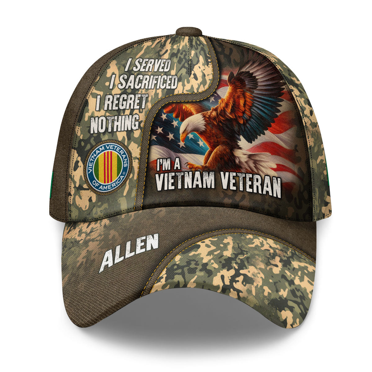 I Served I Sacrificed I Regret Nothing - Custom Name Military Cap