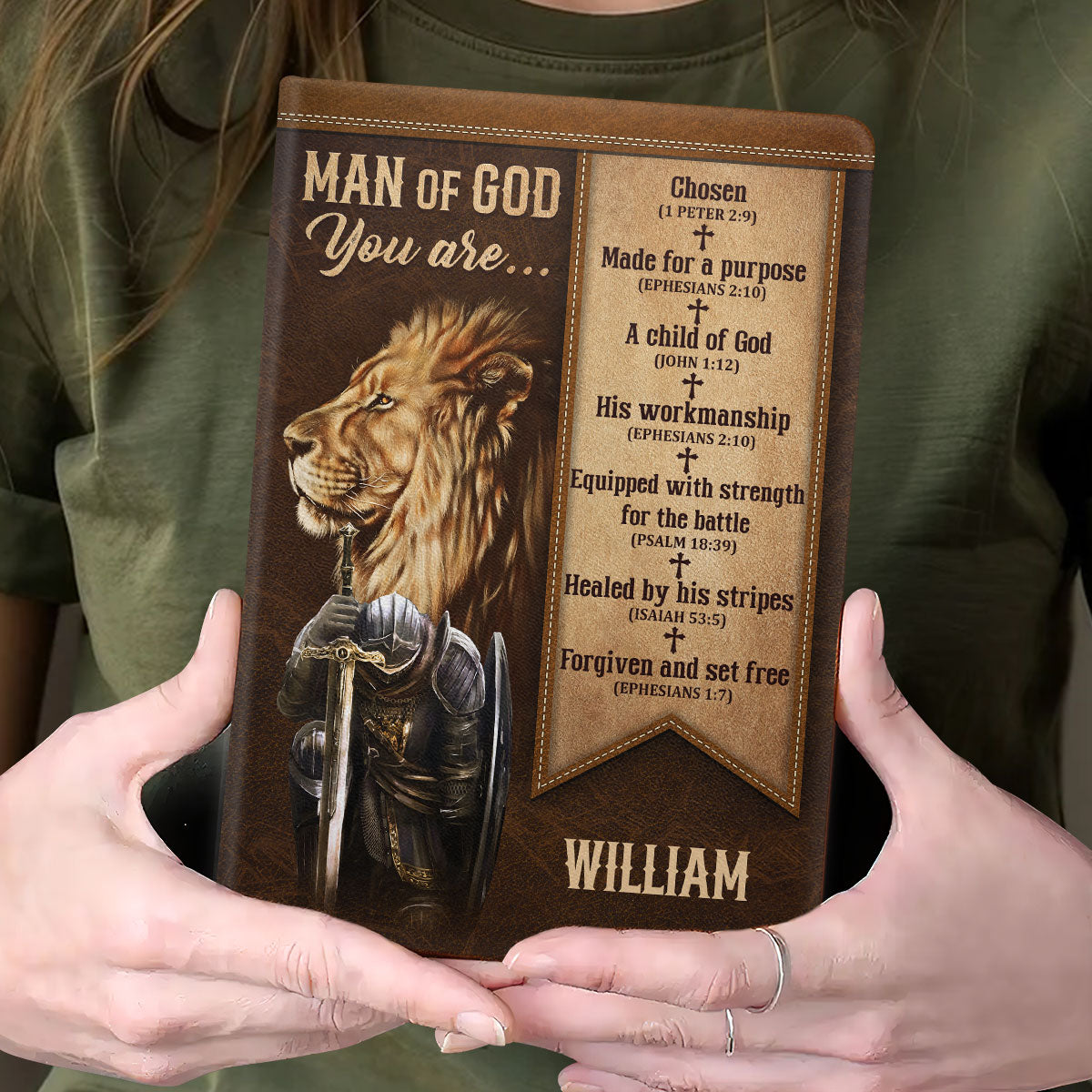 Lion of Judah Warrior - Personalized Leather Notebook GMJSNB200028