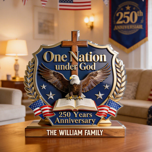 One Nation Under God - Personalized Acrylic Plaque - Faith Decor GAPJS10091