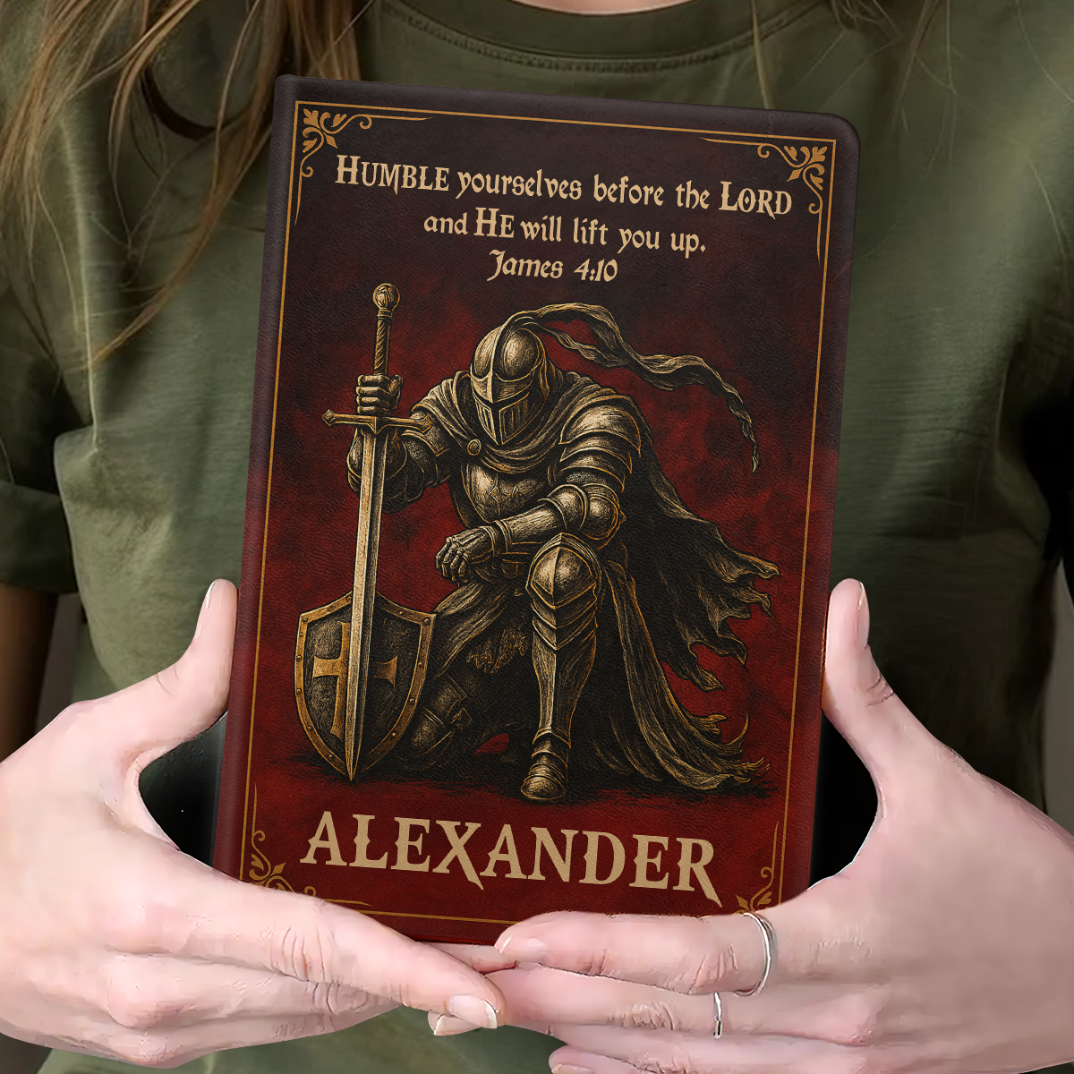 Humble Yourselves Before The Lord - Personalized Leather Notebook GMJSNB200092