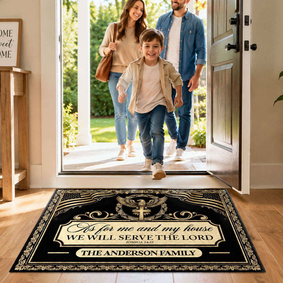 The Lord Leads Our Home - Personalized Doormat - Christian Faith Home Decor GDMJS10007