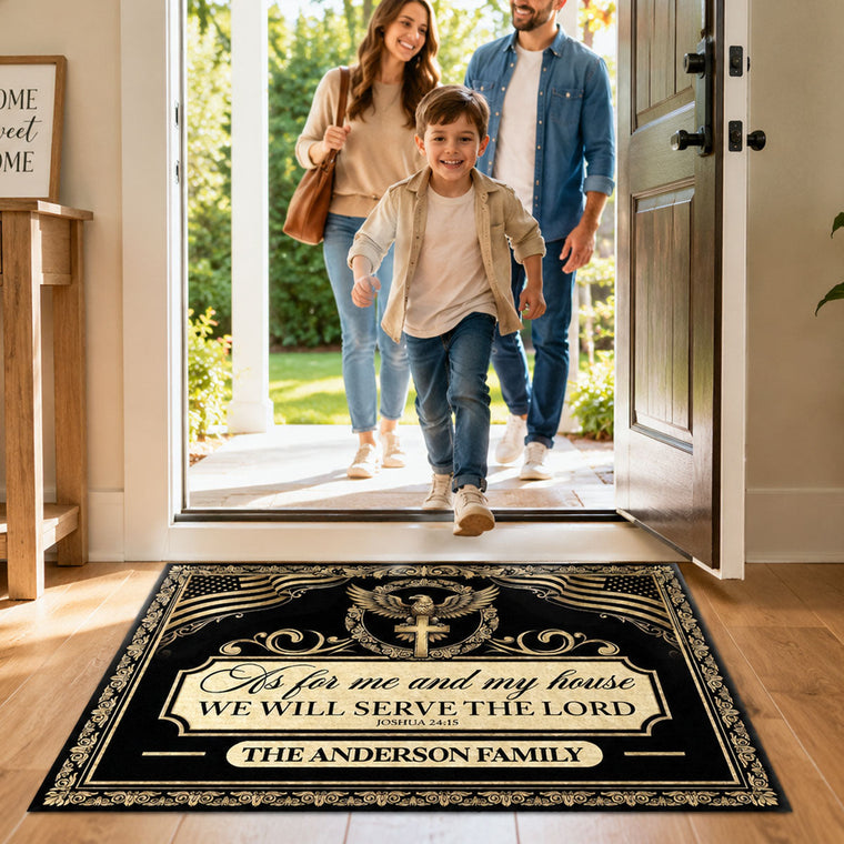 The Lord Leads Our Home - Personalized Doormat - Christian Faith Home Decor GDMJS10007